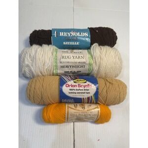 Vintage Reynolds Sayelle Sears‎ Acrylic Rug Yarn Lot Orlon Heavyweight Made USA